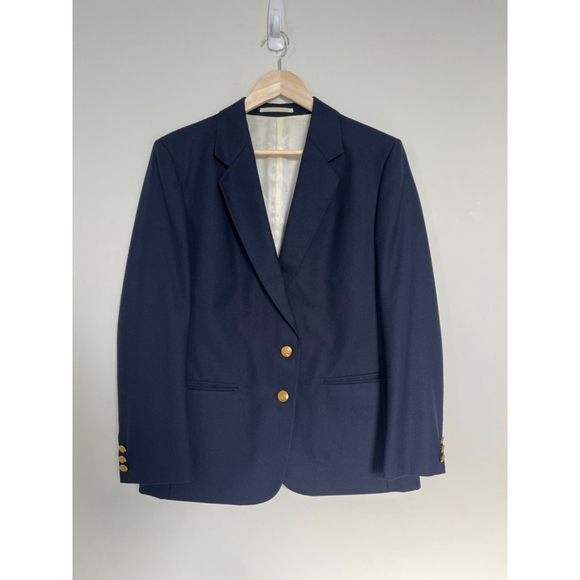 100% Pure Wool Vintage Aquascutum of London Navy Blue Blazer with Gold Buttons - Picture 8 of 8
